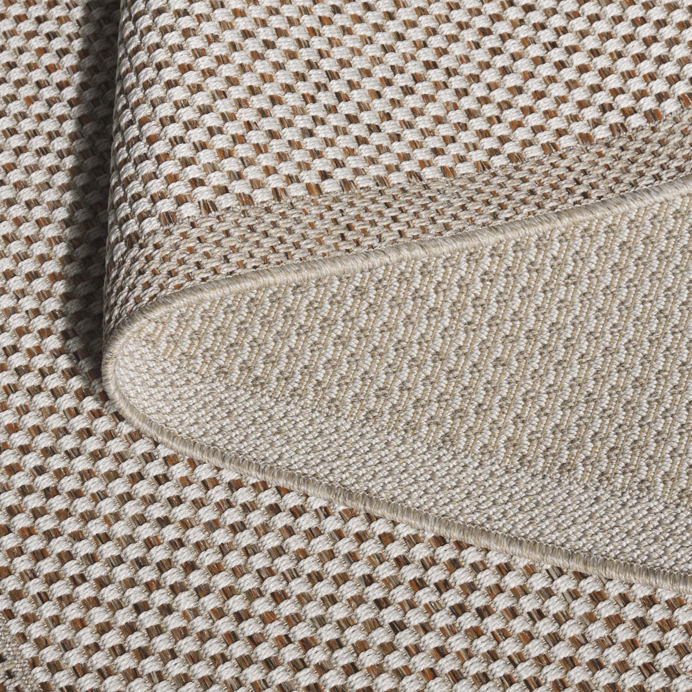 SAFAVIEH Sisal All-Weather Dixie Bordered Indoor/Outdoor Area Rug, Ivory/Orange Beige, 5'3" x 7'6"