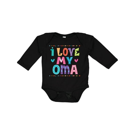 Inktastic I Love My Oma Granddaughter Girls Long Sleeve Baby Bodysuit