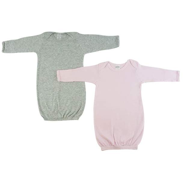 Bambini Bambini Newborn Baby Girl Cotton Gowns Set with Mitten Cuffs