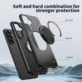 thumbnail image 5 of For Samsung Galaxy A56 5G Ultra Slim Hybrid TPU+PC Protective Cover with Metal Rotation Holder , Compatible MagSafe, Military Grade Shockproof Phone Case Cover,Black, 5 of 7