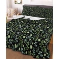 thumbnail image 3 of Quilts Twin XL Size, Dark Green Leaves Soft Comforter Bedding Set for Bed, Pastoral Farmhouse Botanical Plant Lightweight Quilted Bedspread with Pillow Cover(2 Pieces) for All Season, 68x98 Inch, 3 of 6