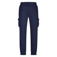 thumbnail image 6 of GEWSEY Mens Fleece Cargo Sweatpants Heavyweight Elastic Waist Pants with Pockets Baggy Drawstring Jogger Pants (Navy, L), 6 of 7