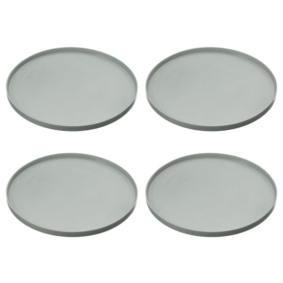 Uxcell Cat Food Mat, 7x7 Inch Silicone Pet Feeding Mat Non-Slip Round Waterproof Dog Water Bowl Tray Raised Edge Protects Floors (4Pcs, Gray), Intended for Pets Bowl/Fountain