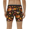 Autumn Hedgehog and Fox Cute Mens Boxer Briefs, Soft Comfort Underwear