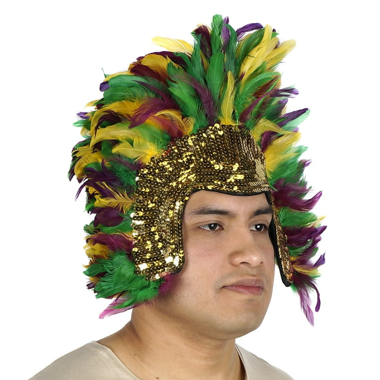 Mardi Gras Feather Headpiece Headdress Mardi Gras Top Sequined Bra