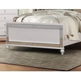 thumbnail image 3 of Contemporary White Metallic Finish Queen Bed 1pc Button-Tufted LED Headboard Faux Alligator Embossed Textural Panels, 3 of 4