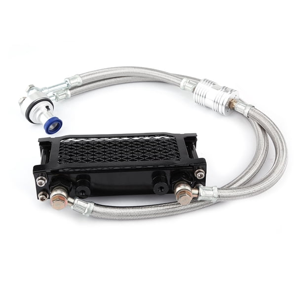 Kit de Sistema de radiador de enfriamiento de Aceite del Motor de enfriamiento rápido de Aluminio de la Motocicleta para Honda CB CG 100CC-250CC(65ml-Negro) Ecomeon no
