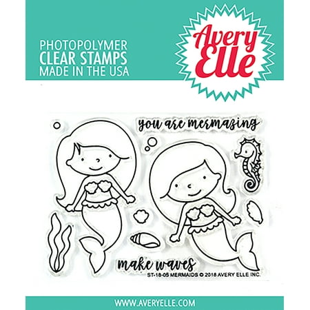 UPC: 0811568026155 | Avery Elle Clear Stamp Set 4 X3 -Mermaids