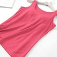 thumbnail image 5 of BLVB Womens Sleeveless Undershirt Layering Tops Crewneck Solid Color Casual Padded Yoga Workout Tee Shirt, 5 of 7