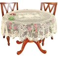 thumbnail image 3 of RKSTN Table Runner Lace Tablecloth Round White IN HAND Floral Rose Cover Elegant Dining Table Table Cover, 3 of 4