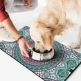 thumbnail image 2 of Vintage Ornamental Mandala Dog Mat - Washable Food/Water Catcher with Tribal Fusion Art, Soft Surface & Strong Grip Base, 2 of 5