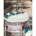 thumbnail image 5 of nqOlkjepod Turquoise Feather Outdoor Tablecloth with Umbrella Hole & Zipper, Abstract Beige Peacock Feather Round Table Cover 54 Inch, Dining Waterproof Table Cloth Protector for Patio/Party/Picnic, 5 of 7
