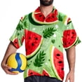 thumbnail image 4 of Watermelon Men's Short Sleeve Shirts, Casual, Printed, Button Down, Beach Shirt - Spread Collar Tops for Summer Beach Fun, 4 of 6