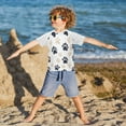 thumbnail image 3 of FORMRS Boys Rash Guard with Short Sleeves UPF 50+ Swim Shirts Sizes 3-12T, Black Cat Paw, 3 of 6