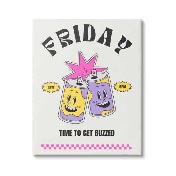Stupell Industries Friday Vintage Beer Phrase Food & Beverage Painting Gallery Wrapped Canvas Art Print Wall Art, 16 x 20