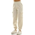 thumbnail image 2 of Derek Heart Woman's High Rise Fleece Jogger Pants, Oatmeal Heather, Small, 2 of 7