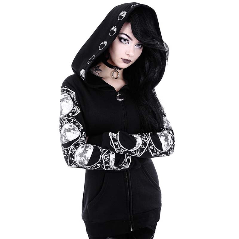 Qeeww Ferret and The Moon Pullover Hooded Sweatshirt Fashion Hoodies Big Pockets