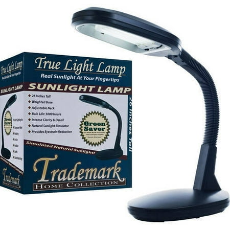 Natural Sunlight Desk Lamp, Great For Reading and Crafting, Adjustable Gooseneck, Home and Office Lamp by Lavish Home, Black