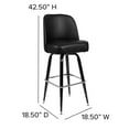 thumbnail image 4 of Emma + Oliver 2 Pack Metal Barstool with Swivel Black Vinyl Upholstered Bucket Seat and Footrest, 4 of 14