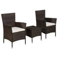 thumbnail image 1 of vidaXL 3 Piece Bistro Set Poly Rattan Brown, 1 of 3