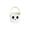 A002- White, variant on Halloween Candy Bucket, 9 X 7 X 6 Inch Woven Cotton Rope Trick Or Treat Basket, White Ghost Face Halloween Bucket for Student, Spooky Home Halloween Decoration for Party Favors