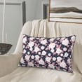 thumbnail image 5 of Gukieu Leaves Flower Print Plush Pillow Cover, Hidden Zipper Pillow Protector without Pillow Core, Suitable for Bedroom, Office, Car Decoration-16"x24", 5 of 6