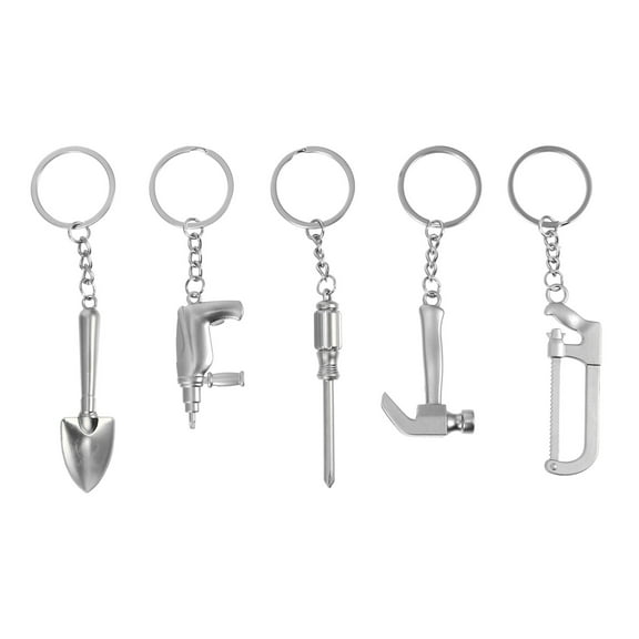 FOMIYES 5Pcs Tool Design Key Chain Zinc Alloy Small Tool Key Chain For Men Keys Bags