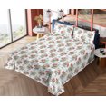 thumbnail image 4 of Ambesonne Calavera Fitted & Flat Sheet with Shams 4 Pcs Set, Day of the Dead Skull Rose, Full, Seafoam Cream and Coral, 4 of 5