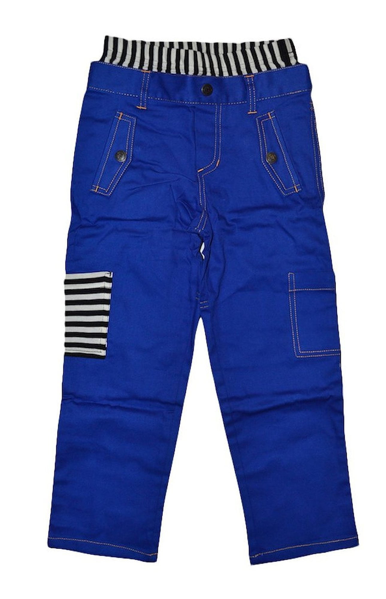 Harajuku Boys Blue Pants with Black/White Stripe WB & Pocket Detail