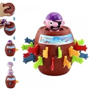 Pirate Barrel Game, Pop Up Pirate Pirate Funny Barrel Novelty Toy Bucket Lucky Stab Toys Game for Kids for Adults