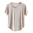 thumbnail image 2 of SDNall Blouse Femme Unie Décontractée Mode Col Rond Régulière Sans Manches Vêtements de Nuit Hauts, 2 of 9
