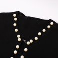 thumbnail image 6 of Women's Vintage Heavy Stitching Beaded Small Fragrant Knit Cardigan Over Sweater Jacket Coat Sweaters Long Hooded Cardigans for Women Cardigan Duster Sweater for Women Plaid Cardigan Long Dusters for, 6 of 8
