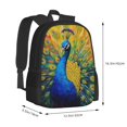 thumbnail image 2 of Lafuoo Peacocks Pattern Large Capacity Backpack, Durable Adjustable Straps Campus, Travel, Work Computer Backpack, Unisex-One Size, 2 of 7