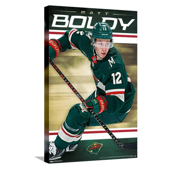 NHL Minnesota Wild - Matt Boldy 23 Canvas Wall Poster, 14.725" x 22.375"