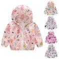 thumbnail image 3 of Mercatoo 1 to 5 Years Baby 𝐂artoon Coat Toddler Boys Girls 𝐒unscreen Jackets Printing 𝐂artoon Hooded Outerwear Zipper Coats, 3 of 3