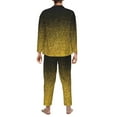 thumbnail image 5 of Kll Gold Glitter Gradient Sleepwear Mens Flannel Pajamas,Long Cotton Pj Set, 5 of 9