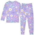 thumbnail image 2 of Butterfly Daisy Pattern Cotton Pajamas 2 Piece Set Sleepwear Soft and Comfortable Homewear Nightwear, 2 of 7