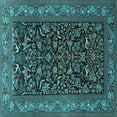 thumbnail image 1 of Ahgly Company Indoor Square Persian Light Blue Traditional Area Rugs, 5' Square, 1 of 4