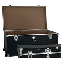 31-Inch Rolling Storage Trunk With Wheels Heavy Duty Portable Locking Chest With Push Button Travel Trunk for Equipment Shipping Utility Box Military Deployment Organizer Case