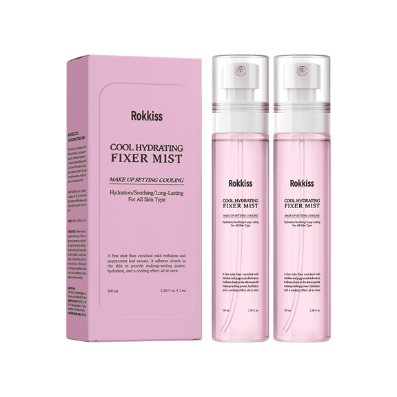 ROKKISS Cool Hydrating Fixer Mist, Makeup Setting Spray, Korean Face Mist, 3.38 fl. oz. 2 Pack