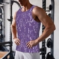 thumbnail image 5 of Gukieu Lavender Flowers Print Men's Quick Dry Fitness Vest, Round Neck Sleeveless Fitness Bodybuilding Top-4X-Large, 5 of 7