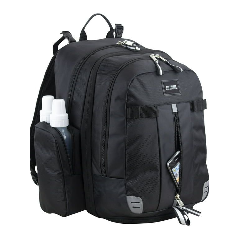 Eastsport Stylish Zipper Pockets Changing Pad Included Adjustable Shoulder Straps Insulated Pockets Backpack Diaper Bags Black Walmart