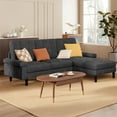 thumbnail image 4 of Asofer 82" Sofa Couch, L Shaped Convertible Sectional Sofa with Soft Velvet, Modern Couches for Living Room Apartment Office, Black, 4 of 5