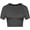 gray, variant on YESGG 1 Piece Small Crop Tops for Women, Crew Neck Shorts Sleeve Stretch Fitted Shirts Crop Tops White Grey Black