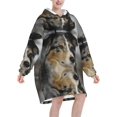 thumbnail image 2 of Australian Shepherd,Women's Oversized Wearable Blanket Hoodie, Blanket Sweatshirt,Flannel Pullover Blanket, 2 of 9