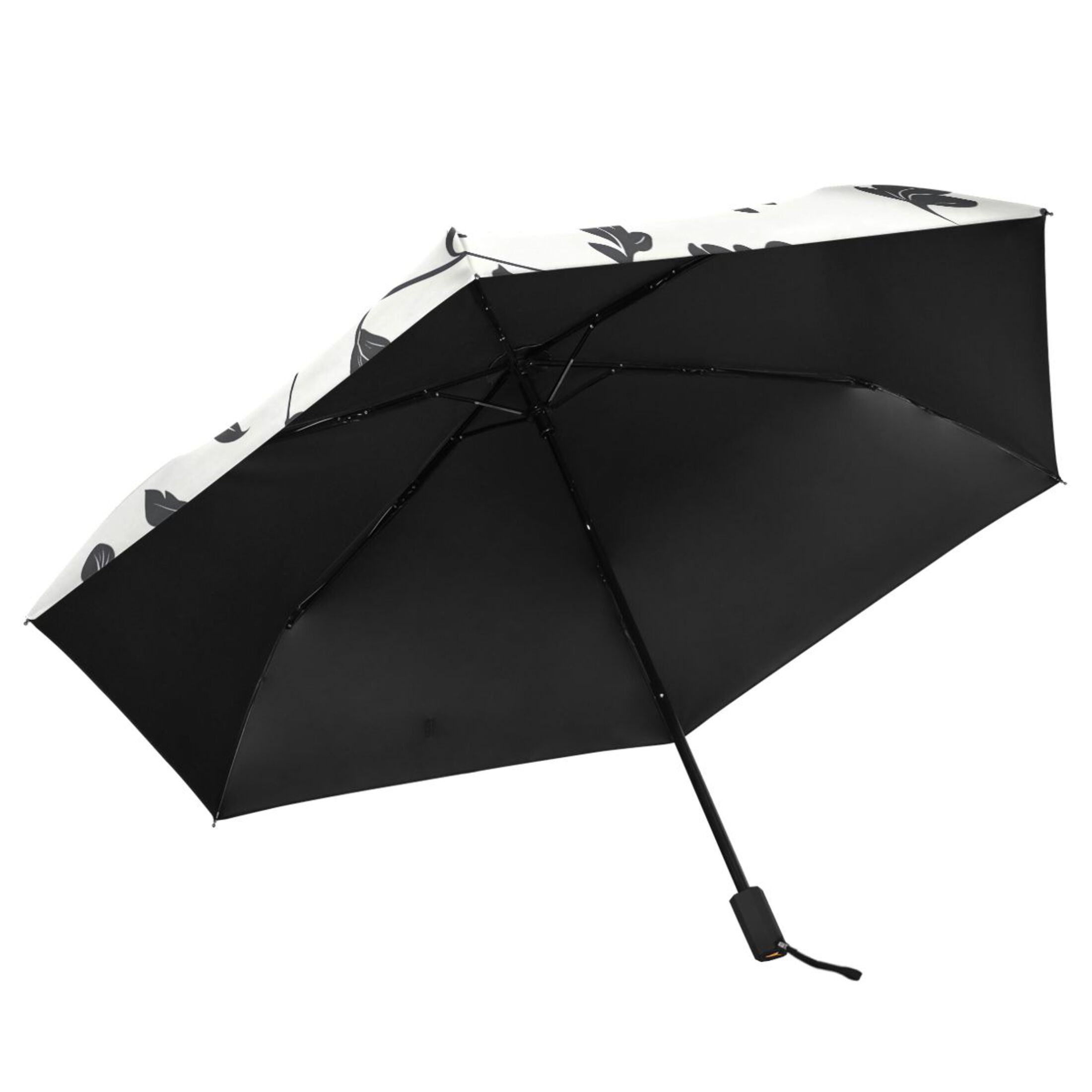 ALAZA Retro Leaves-a1 UPF 50+ Compact Folding Umbrella for Rain Travel Umbrella Packable