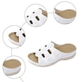 thumbnail image 5 of Rokment Womens Wedges Slides Sandals Comfortable Orthopetic Leather Memory Foam Arch Support Platform Walking Slip on Beach Summer Dress Slippers White Size 8.5, 5 of 6