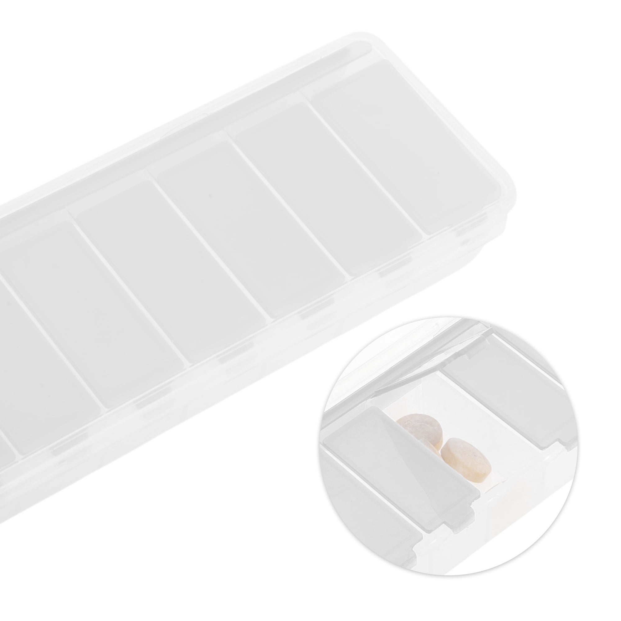 Unique Bargains Useful Portable Durable 7 Grid Design Pill Case 1 Pc Clear