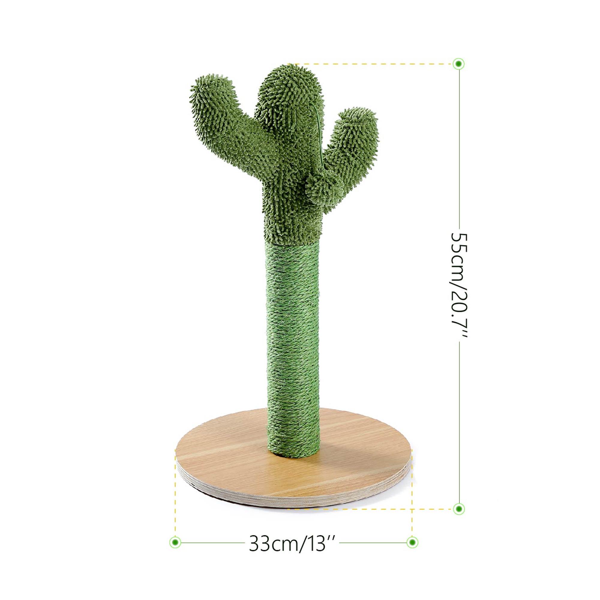 Kadyn 20" Cat Scratching Post, Cactus Cat Scratcher Kitten Scratch Post for Indoor Cats, Claw Cat Tree with Dangling Ball for Kitties, Green