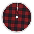 thumbnail image 1 of Faldas para árbol de Navidad a cuadros de 48 pulgadas, tapete para árbol de Navidad para fiestas de invierno, falda para árbol de Navidad para decoraciones navideñas rústicas, 1 of 8